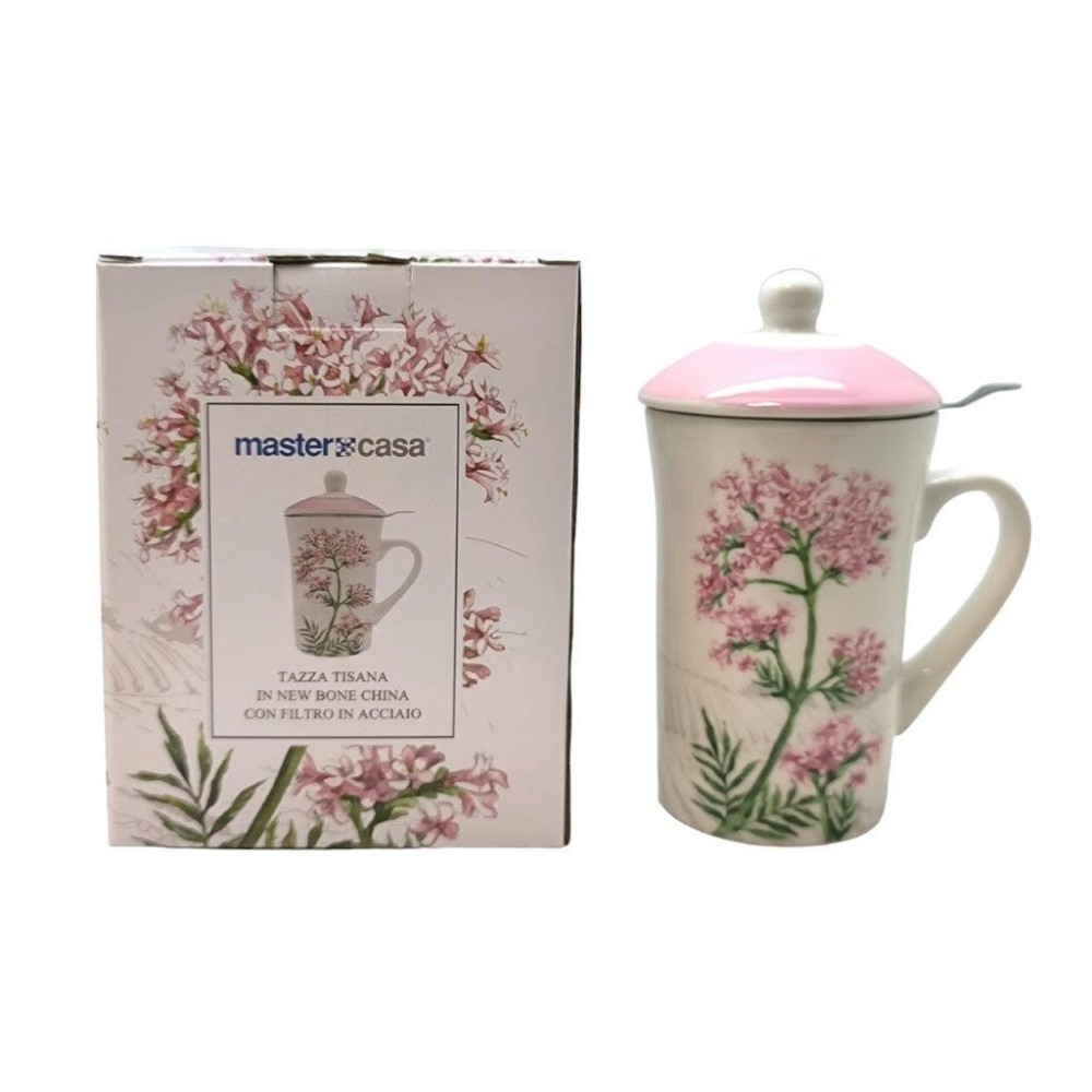 TAZZA TISANA FIORI ROSA CFILTRO